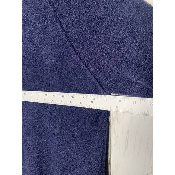 Caslon Teddy Soft V-Neck Pullover Knit Sweater Top Navy Blue Women Large - Picture 7 of 10
